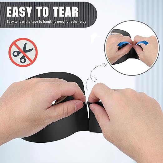 Avery Dennison Duct Tape, Heavy Duty PVC Easy Tear Tape, Strong Adhesive Waterproof Duct Tape for Indoor Outdoor Repairs, 2 in x 36 Yard, Black, 3 Rolls