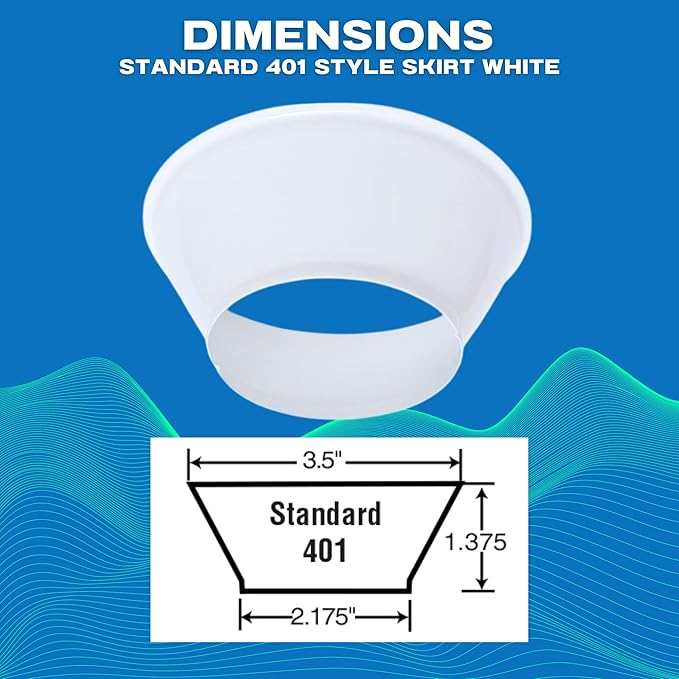 Fire Sprinkler Escutcheon Skirt, Standard 401 Style Escutcheon Pendant Skirt White, Works with Standard 401 Style Cup and Retrofit 2 Piece Cup, Fire Sprinkler Skirt
