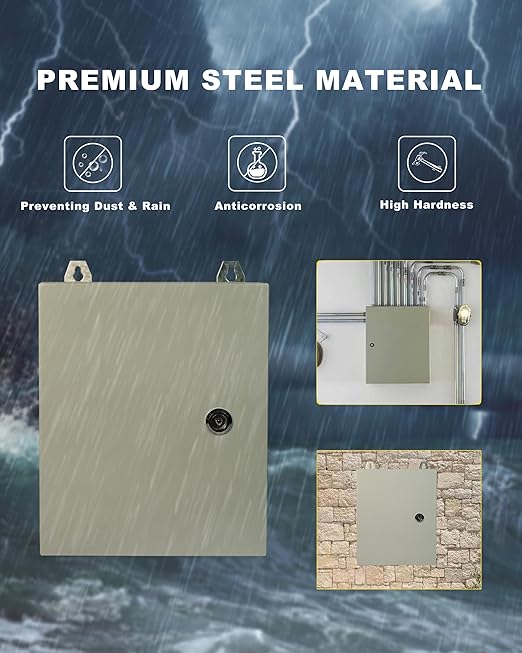 Waterproof Electrical Enclosure 12 x 12 x 6'', Outdoor Electrical Box Weatherproof, Electrical Junction Box with Reinforced Lock