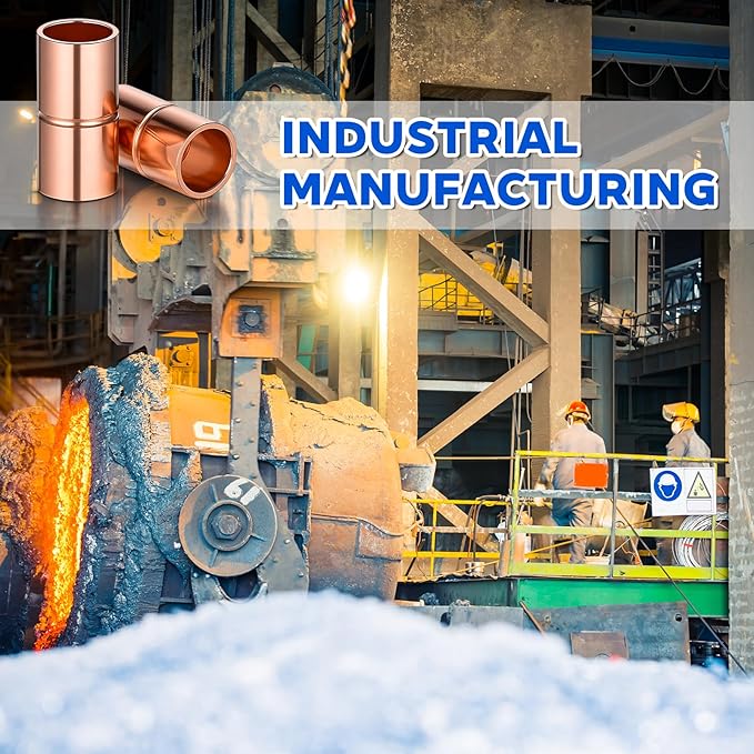10 Pcs Straight Copper Fittings 1/4 Inch Copper Pipe Welding Joint Pipe Coupling Fittings for HVAC Air Conditioning