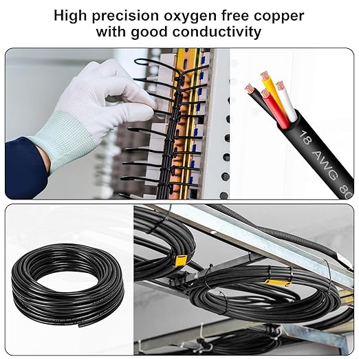 20 Gauge Wire 4 Conductor,20 AWG Electrical Wire Stranded PVC Cord Oxygen-Free Copper Cable,50FT 4 Core Pure Copper Flexible Cable Wire for LED Lamp Lighting Strips Automotive (20AWG-4C, 50FT)…