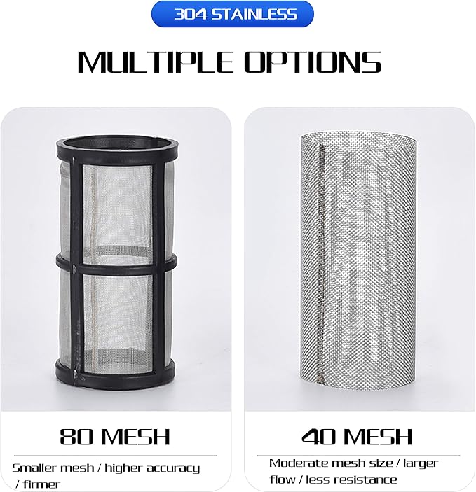 Water Filter, 1/2''Twist-On Pipe Strainer, Nylon PA66 cover, PC bowl, 304 Stainless Screen (1/2'' 80 Mesh Male water filter)