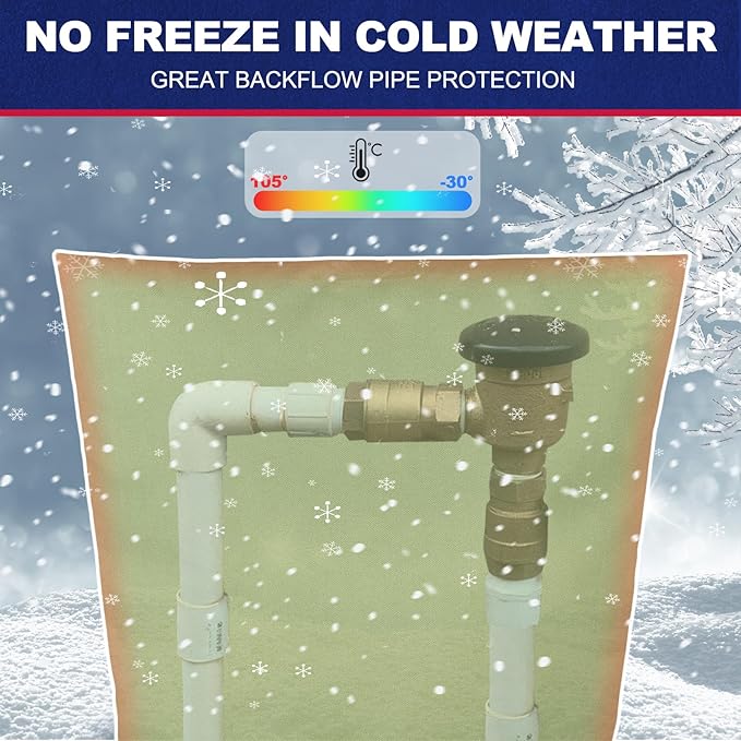 Backflow Preventer Cover Insulated (5˚F) - 18" W x 34" H Backflow Cover for Winter Pipe Freeze Protection - Sprinkler Covers for Outside - Double Wall Insulation Cover Green