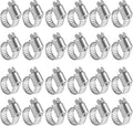 WINL Stainless Steel Hose Clamps 1/2'' - 24PK Size 4 Worm Gear Drive Hose Clamps Small Clamping Range 1/4 Inch to 5/8 Inch (6mm-16mm) for Automotive Fuel Line,1/4 Inch,1/2 Inch