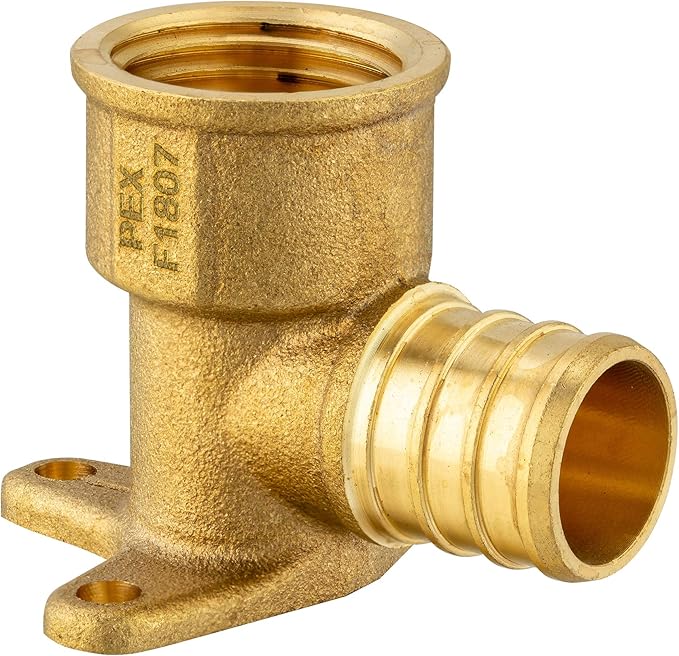 20-Pack EFIELD Pex 3/4 Inch x 1/2 Inch Female NPT Drop-ear Elbow Adapters, Pex Barb Crimp Brass Fittings, ASTM F1807,(PEX1807166)