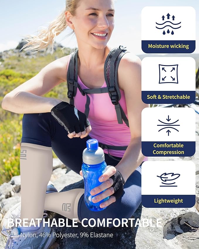 Calf Compression Sleeves - Leg Sleeves for Men and Women - Shin Splint Relief Support Brace Running Flights