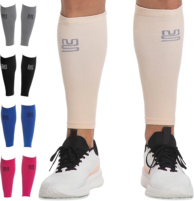 Calf Compression Sleeves - Leg Sleeves for Men and Women - Shin Splint Relief Support Brace Running Flights