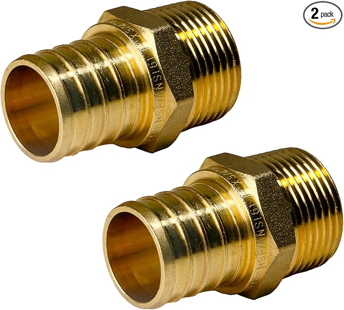 XFITTING 1 inch Pex x 3/4 inch Male NPT Adapter, 24-4-6=2X, 2 Pieces