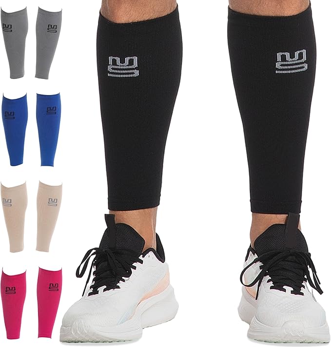Calf Compression Sleeves - Leg Sleeves for Men and Women - Shin Splint Relief Support Brace Running Flights