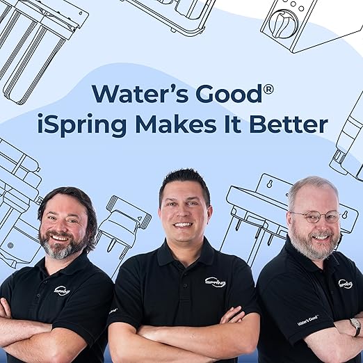 iSpring WCB32O+AHPF12MNPT12X2 Whole House Water Filter System, Reduces up to 99% Chlorine, Sediment, Taste, Odor, 3-Stage Water Filtration System w/ 3/4" Push-fit Stainless Steel Hose Connectors