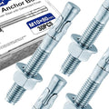 30Pcs 3/8" × 3-1/8" Concrete Anchor Bolts, Zinc Plated Carbon Steel Wedge Anchors for Cement, Brick, and Masonry