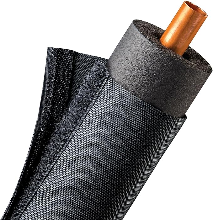 Electriduct 4 Inch HVAC Protective Sleeve Wrap Around Existing Foam Insulation UV Weather Resistant Outdoor Pipe Protection Cover for Heat Pump A/C Air Conditioning Copper Line Sets - 25 Feet