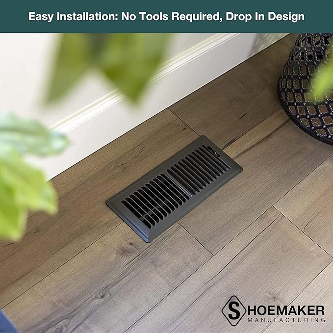 Shoemaker 4x14 Floor Register – Bronze Heavy Duty Metal Floor Vent Cover for Home Floors - Premium Forced Air Vent Covers