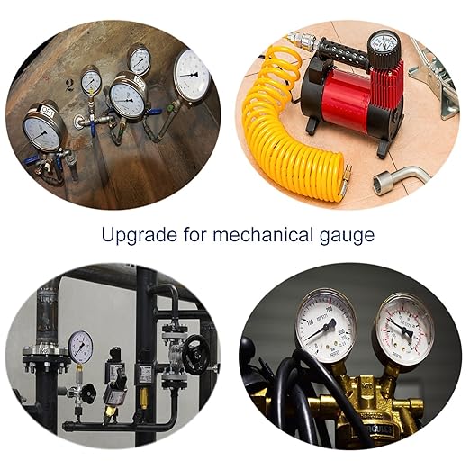 Digital Low Pressure Gauge with 1/4'' NPT Bottom Connector and Rubber Protector by Uharbour, 5-60 psi, Accuracy 1%, Resolution 0.1psi
