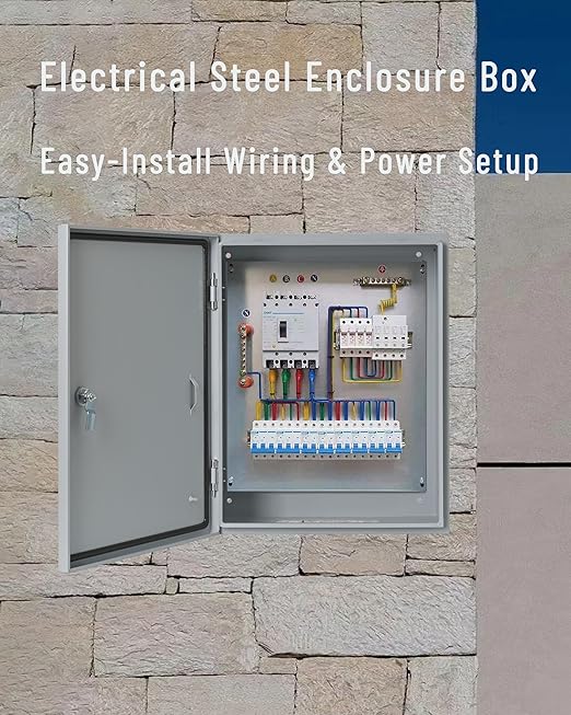 Waterproof Electrical Enclosure 16 x 12 x 6, Outdoor Electrical Box Weatherproof, Electrical Junction Box with Reinforced Lock