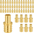 50-Pack PEX Fittings Niikappu 3/4"x1/2" Pex Straight Coupling, Brass Crimp Pipe Fittings for PEX Pipes, ASTM F1807