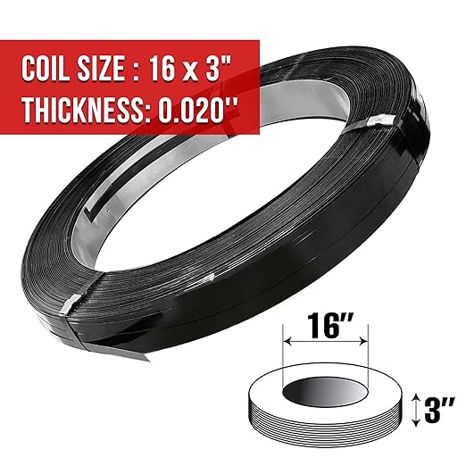 8NET Steel Strapping Band, 3,080' Length x 1/2'' Width x 0.020'' Thickness (1,170 lbs Break Strength), Cut Resistant Pallet Banding, Heavy Duty Metal Strap (20 Rolls)