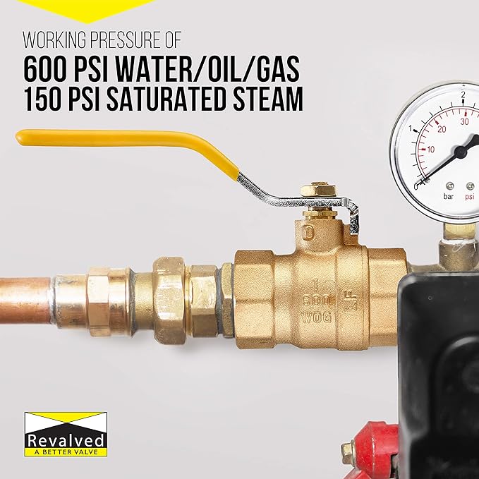 Full Port 3/4 in. Brass Ball Valve – Lead-Free Brass Valve, Female Threaded NPT Connector – Max Pressure, 150 PSI WSP / 600 PSI WOG - 0.75 inch, 1 Pack