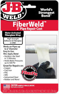 J-B Weld FiberWeld 2” Pipe Repair Cast 2x60 Inch - High Strength Adhesive Fiberglass Wrap - White (38260)