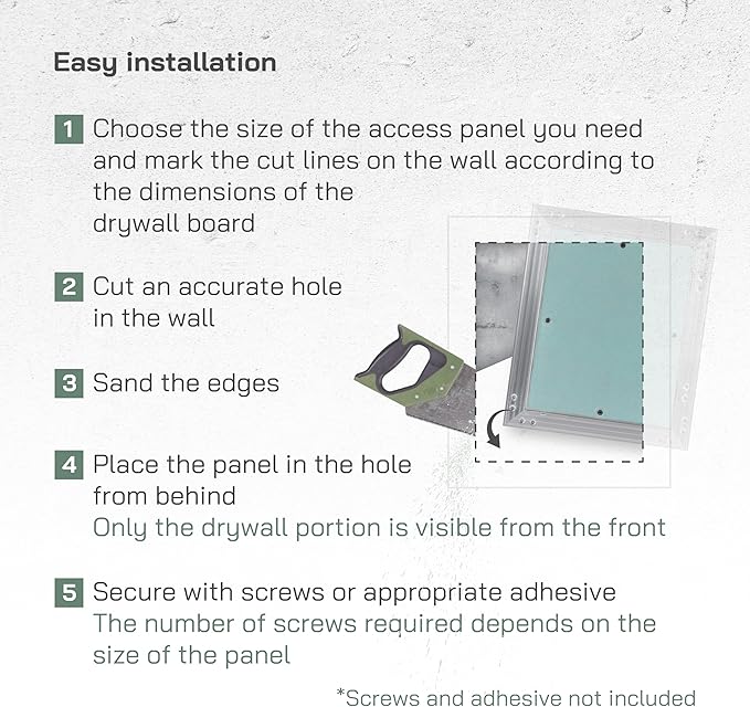 Vent Systems 6" x 8" Inch Access Panel - Drywall, Wall, Electrical, Plumbing Cover Plate - Ceiling, Wall Mount Drywall Access Panel - Metal Crawl Space Door for Home, Garage, Basement, Attic