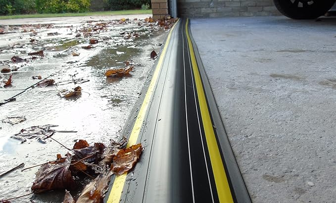 1 ½" High Garage Door Flood Barrier Threshold Kit (10'3") | Flexible PVC | Complete Kit Includes 2 Adhesives | GaraDry