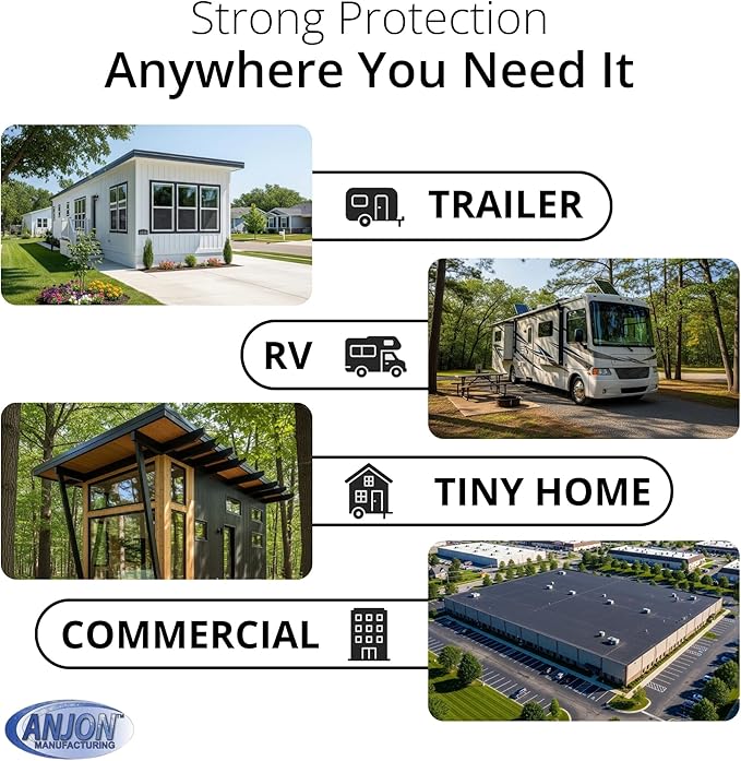 ANJON EPDM Roofing Rubber – 15 ft x 30 ft | 60-Mil Commercial Grade Roof Membrane for Flat Roofs, RVs & Waterproofing Projects
