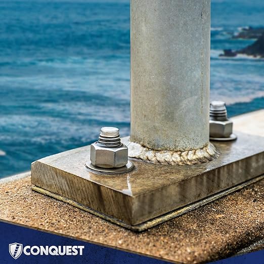 Conquest 316 Stainless Steel Concrete Wedge Anchors 1/4" x 1 3/4" - Heavy Duty Anchor Bolts for Marine, Coastal, and Outdoor Environments (100 Pack)