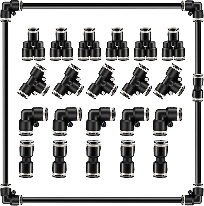 Utah Pneumatic 1/4 Air Line Fittings Straight Push To Connect Air Hose Fittings Quick Connect Pneumatic Fittings 10 Pack