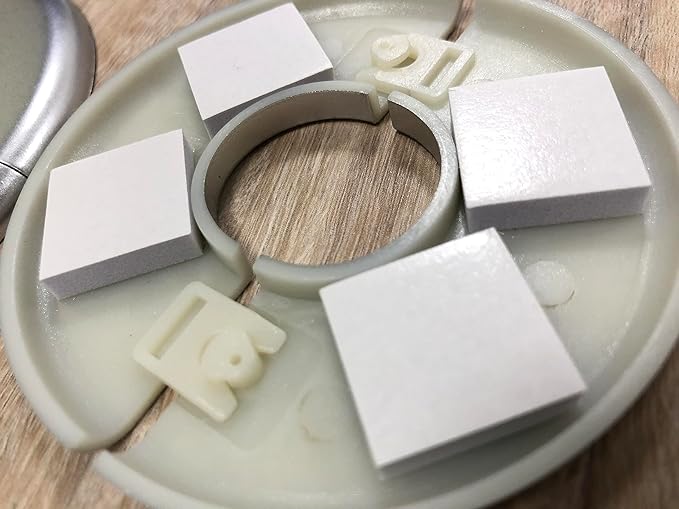 4 Pcs Wall Split Flange, ABS Round Self-Adhesive Escutcheon Plate Buckles Design for 2.5"/64mm,Silver