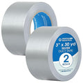 SPARTAN INDUSTRIAL - 3" X 30 yd Water-Resistant Silver Duct Tape - 2 Heavy-Duty Tape Rolls for Professional, Home, and DIY Repairs - No Residue, 9 Mil