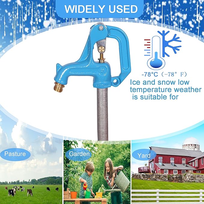 (Total-3.25ft/39inch, Bury-1ft) Yariwiz Frost Proof Yard Hydrant for Yard Garden Farm Pasture Irrigation, Water Hydrant 3/4" NPT Pipe Connection