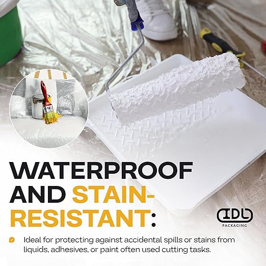Plastic Sheeting 6 mil, 20' x 50' (1000 sq. ft.) - Thick Semi-Clear LDPE Plastic Sheeting Heavy Duty for Construction and Painting - Plastic Sheeting for Drop Cloth - Roll of Plastic by IDL Packaging