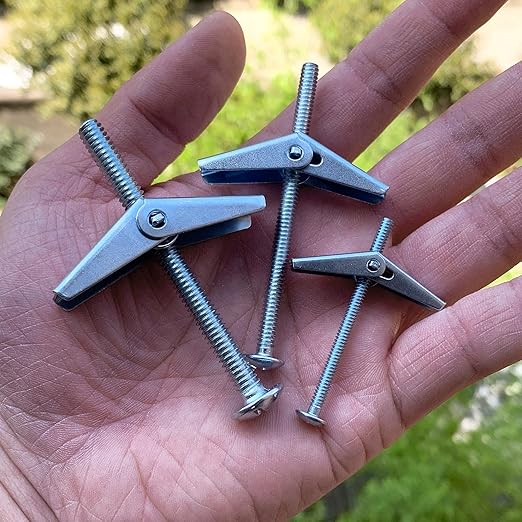 HASWARE Toggle Bolt 29 Pcs Zinc Plated Steel 1/8",3/16",1/4" and Wing Nut Assortment Kit for Hanging Heavy Items on Drywall
