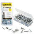 Qualihome Zinc Self Drilling Drywall Anchor Hollow Wall Anchor Kit With Screws - Metal Self Drilling Drywall Anchors With Wide Screw Fins - #8 Zinc Drywall Anchors Heavy Duty (100 Pack)