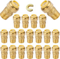 20-Pack HeSun Pushfit Male Adapter, 1/2" MNPT x 1/2" Push to Connect Plumbing Fittings with Disconnect Clip, Brass Push-fit Fittings for PEX, Copper, CPVC, PE-RT Pipes(PF021-20)