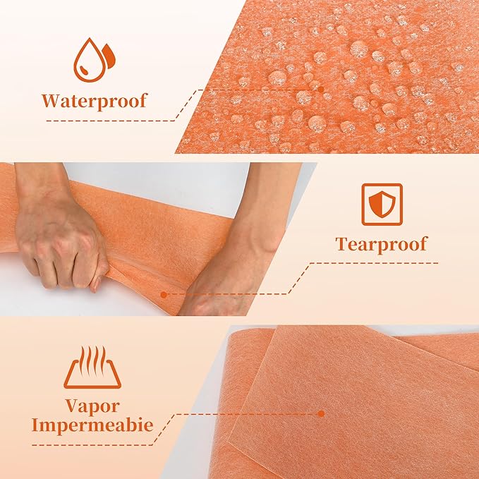 3PCS Waterproof Membrane for Shower 5 Inch X 100Ft Waterproofing and Uncoupling Membrane 19.7 Mils Thickness Waterproof Underlayment for Shower Tile Flooring