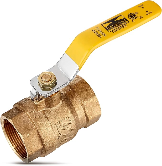 Full Port 3/4 in. Brass Ball Valve – Lead-Free Brass Valve, Female Threaded NPT Connector – Max Pressure, 150 PSI WSP / 600 PSI WOG - 0.75 inch, 1 Pack