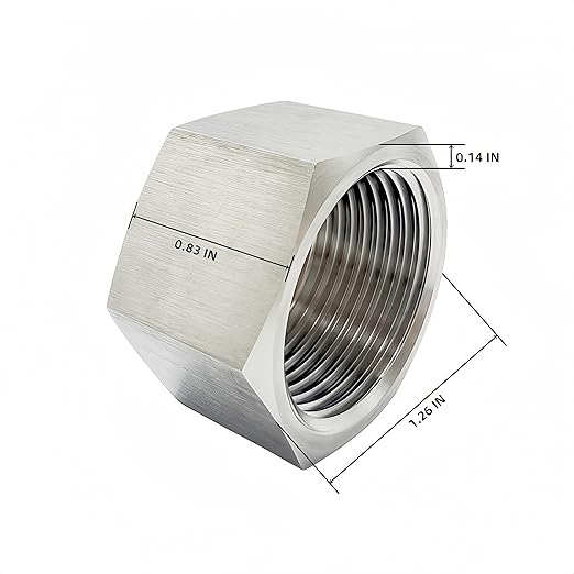 Stainless Steel 304 Hex End Cap 3/4" NPT Female Pipe Fitting 2pcs