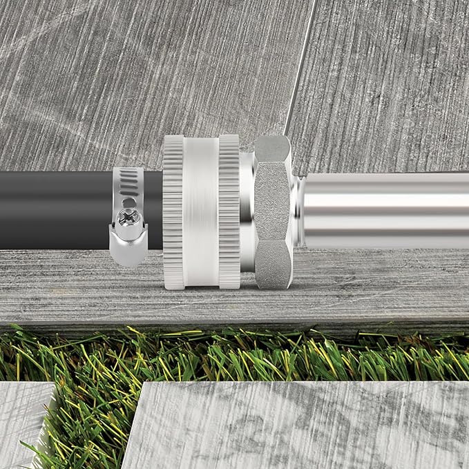 TAISHER 2PCS 304 Stainless Steel Garden Hose Adapter, 3/4" GHT Male x 3/8" NPT Male Garden Hose Connector with Washers