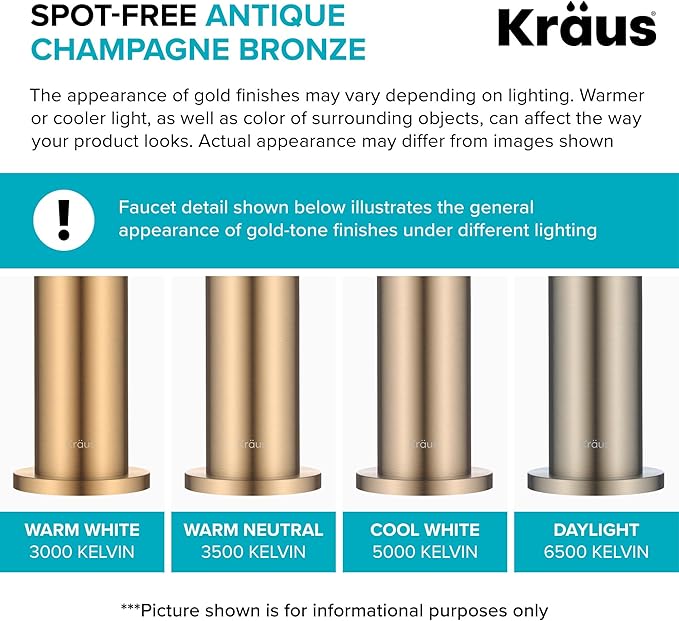KRAUS Oletto Single Handle Pull Down Kitchen Faucet in Spot Free Antique Champagne Bronze, KPF-2820SFACB