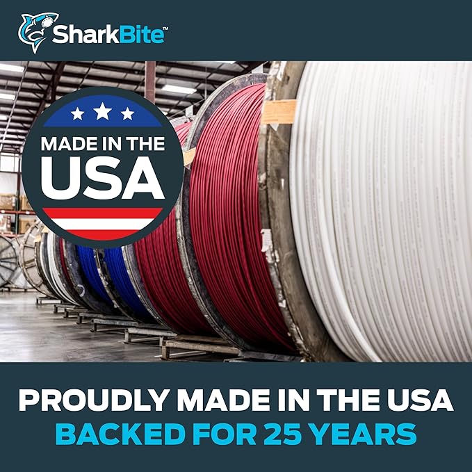 SharkBite 3/4 Inch x 300 Feet White PEX-B, PEX Pipe Flexible Water Tubing for Plumbing, U870W300