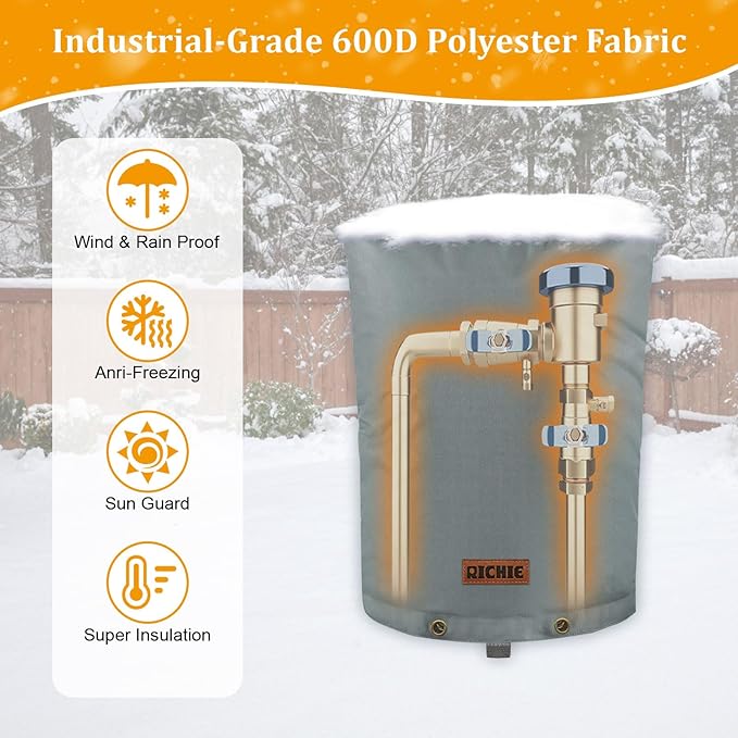 Backflow Preventer Cover (5°F) Heavy-Duty 5-Layer Insulated Enclosure, Freeze & All-Weather Protection for Outdoor Pipe, Irrigation Sprinkler Valve, Well Water Pump & PVB, 22" Wx16 H Grey