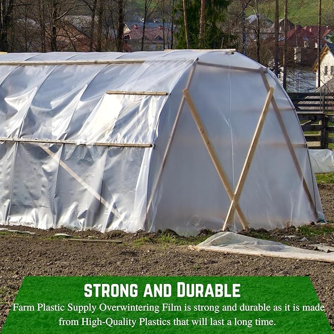 Farm Plastic Supply - Protective Clear Overwintering Plastic Film - Overwintering Film, 6 Mil Clear Plastic Film, Greenhouse Plastic, Durable Plastic Sheeting (4 Mil 40' x 100')