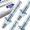 30Pcs 5/16" × 3-1/8" Concrete Anchor Bolts, Zinc Plated Carbon Steel Wedge Anchors for Cement, Brick, and Masonry