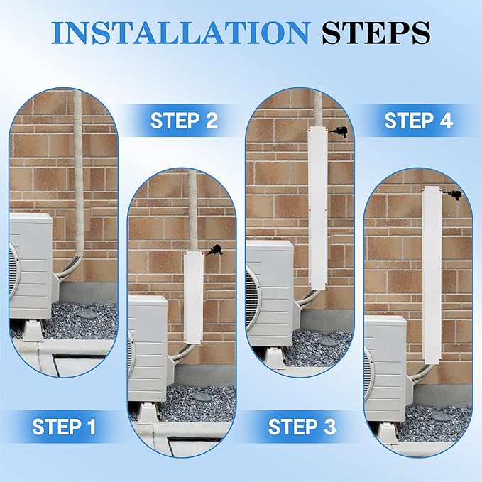 LyPrem 3" W x 6.5Ft L Metal Line Set Cover Kit - Decorative AC Pipe Cover for Ductless Mini Split/Central Air Conditioner/Heat Pump Systems, White