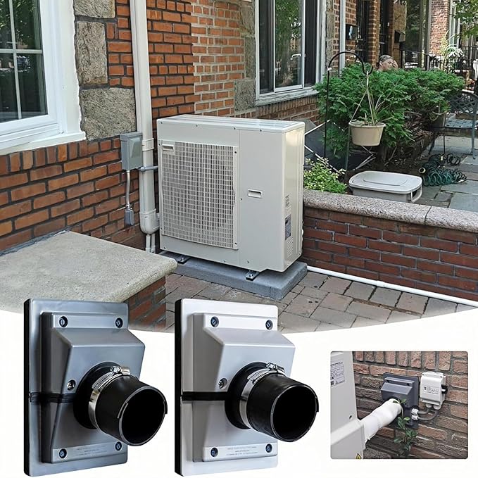 HVAC Wall Penetration Cover Air Conditioner Pipe Insulation Kit Wall Sleeve Seal Plate AC Line Insulation and AC Pipe Insulation for Efficient (White Sealing Plate (4.5cm) + Protective Cover)