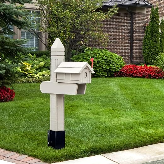 Fence Post Anchor 36 inch Ground Spike Heavy Duty Black Powder Coated Fence Stakes Post Base for Mailbox, 36 x 4 x 4 Inches Outer Diameter (Inner Diameter 3.6 x3.6 Inches), Pack of 4