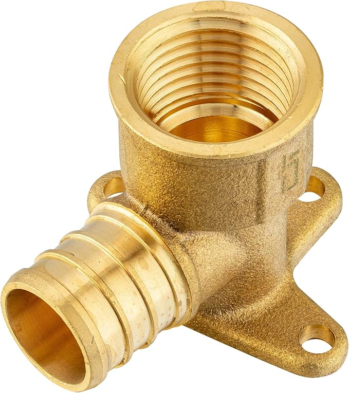 20-Pack EFIELD Pex 3/4 Inch x 1/2 Inch Female NPT Drop-ear Elbow Adapters, Pex Barb Crimp Brass Fittings, ASTM F1807,(PEX1807166)