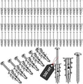 1000 Pieces Zinc Self-Drilling Metal Drywall Anchors with Screws Kit, Bulk Heavy Duty Wall Anchors and #8 x 1-1/4'' Screw (500 Anchors+500 Screws) Includes