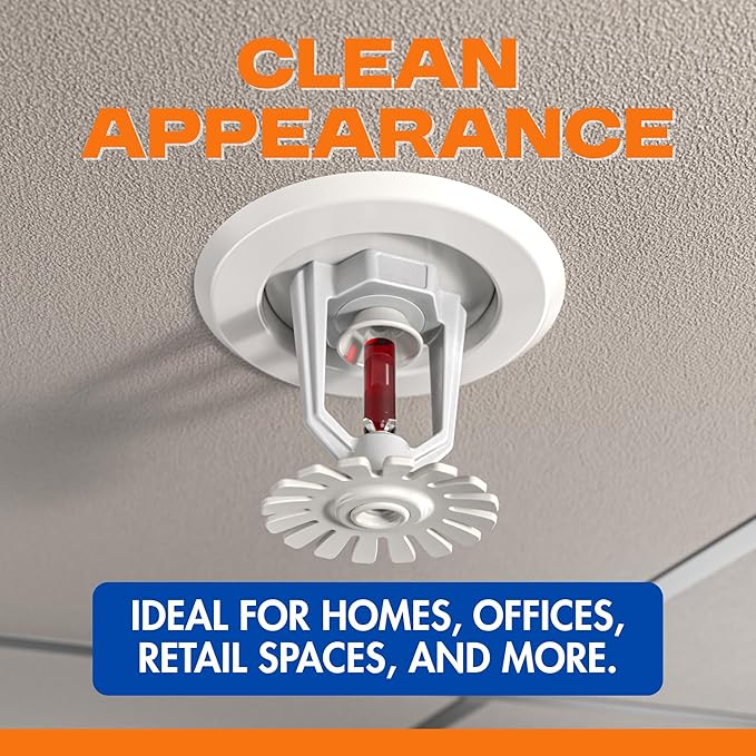 Recessed Fire Sprinkler Escutcheon 1/2 in. IPS - 2 Piece in White - Depth Adjustment Range up to 3/4 in. for Fire Sprinkler Trim